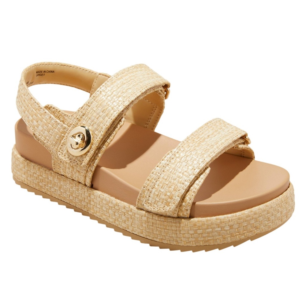 A New Day Women’s Tanner Double Band Sandals Beige Size:11